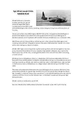 A preview of a PDF biography for Childs, Alfred Joseph